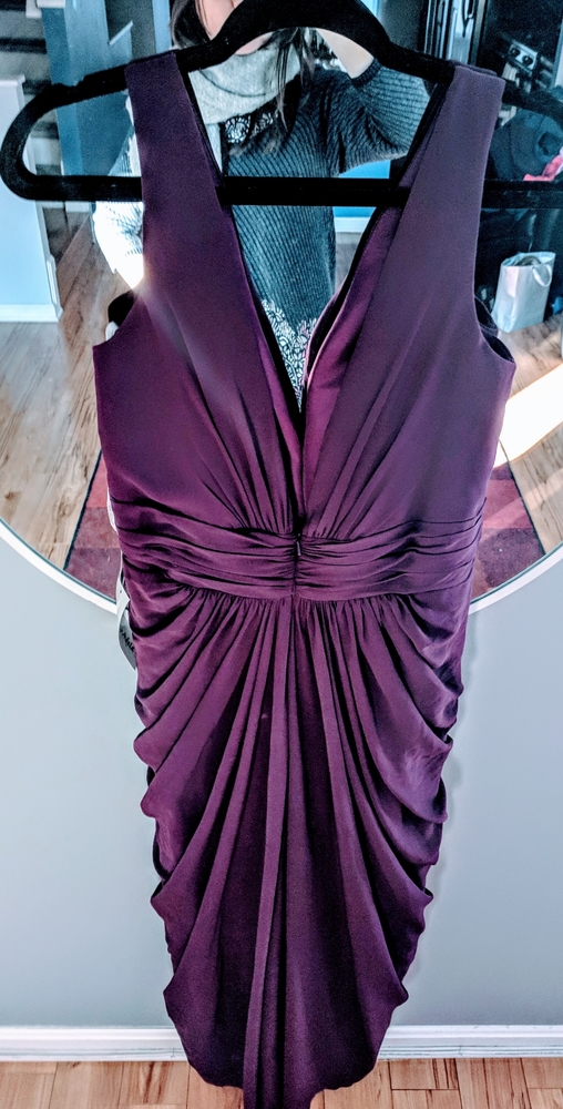 Plum ruched bridesmaids dress 14 NWT